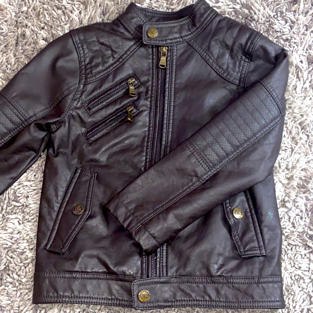 Toddler faux leather motorcycle bomber